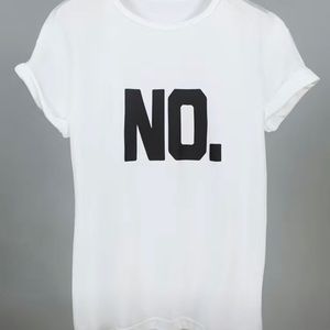 Women's Plus 'No' Letter Print Short Sleeve Round Neck T-Shirt